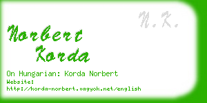 norbert korda business card